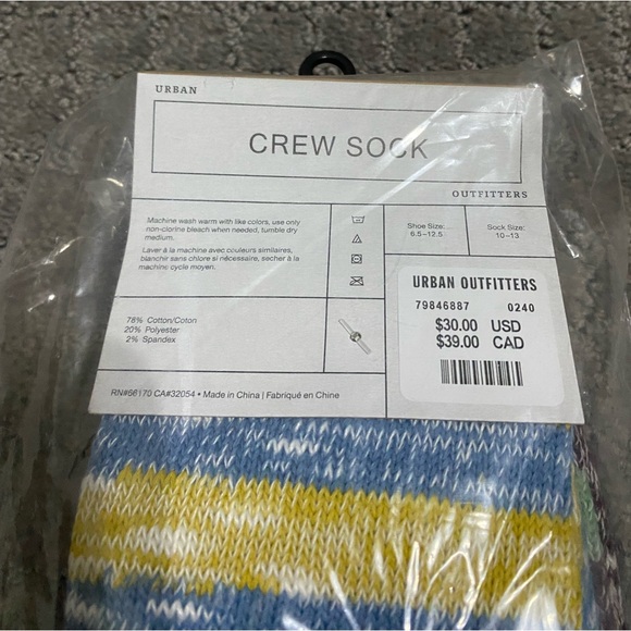 Urban Outfitters Marled Stripe Sock 3-Pack NWT - Picture 5 of 6
